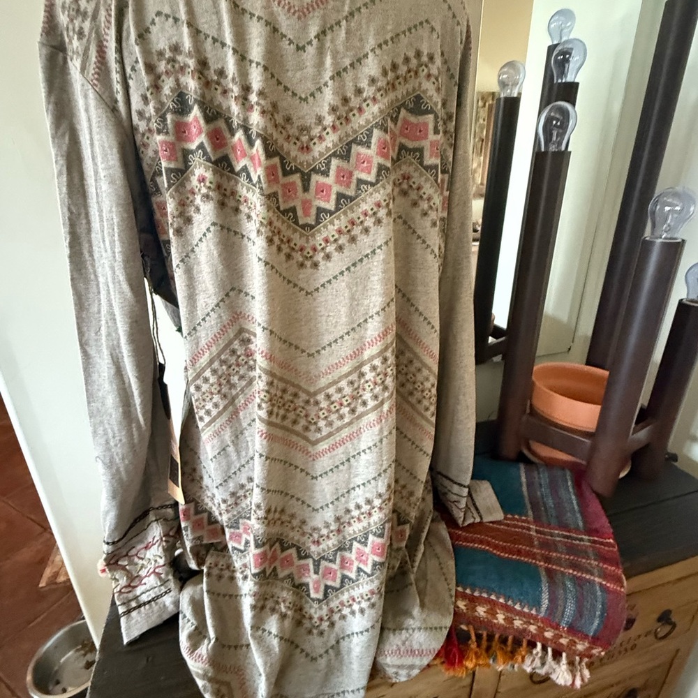 Double D Ranch Multicolor Patterned Long Sleeve T… - image 2